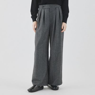 グリジオコットーネ　ワイドタックパンツ