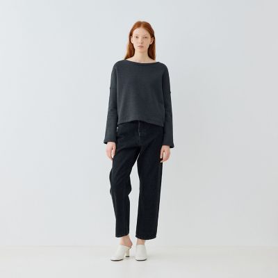 ブラックデニム　ストレートパンツ