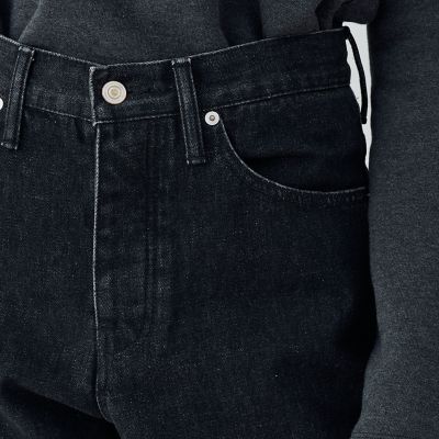 ブラックデニム　ストレートパンツ