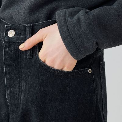 ブラックデニム　ストレートパンツ