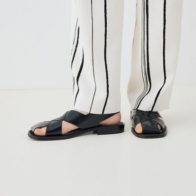 ドローイングラインプリント　イージータックパンツ