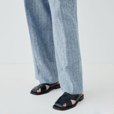 ブラッシュドリネン　ツータックパンツ
