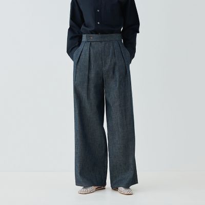 ステイブルーデニム　ツータックパンツ