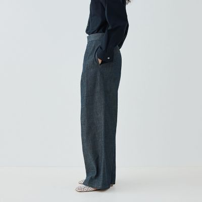 ステイブルーデニム　ツータックパンツ