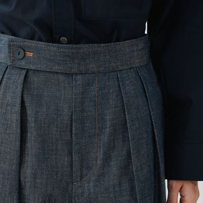 ステイブルーデニム　ツータックパンツ