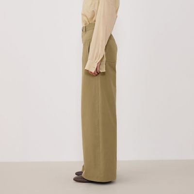 【予約商品１０月上旬以降順次お届け】モイストコットン　セミワイドパンツ