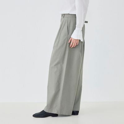 ノンマーセライズドコットン タックワイドパンツ | GALERIE VIE (Women