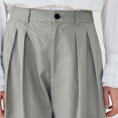 ノンマーセライズドコットン タックワイドパンツ | GALERIE VIE (Women