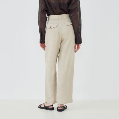 リネンシルクツイード ツータックパンツ | GALERIE VIE (Women