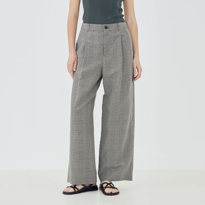 リネンキュプラシルクコンパクト タックパンツ | GALERIE VIE (Women