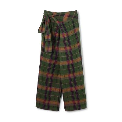 ＜GALERIE VIE (Women)＞リネンコットンマドラスチェック　ラップパンツ