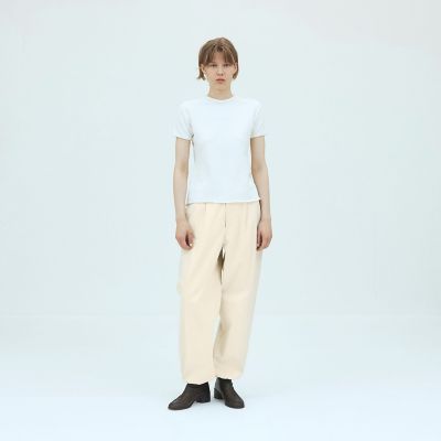 GALERIE VIE コットンパンツ ノンマーセライズドコットン タックパンツ | GALERIE VIE (Women