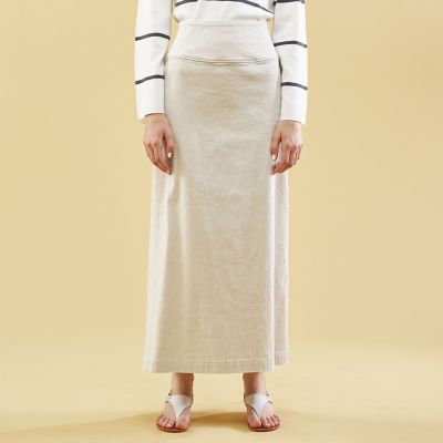 コットンリネンストレッチ Aラインマキシスカート | GALERIE VIE