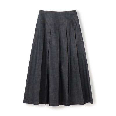 ＜GALERIE VIE (Women)＞ステイブルーデニム　フルタックスカート