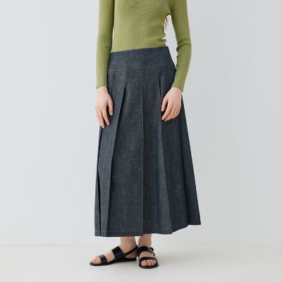 ステイブルーデニム フルタックスカート | GALERIE VIE (Women