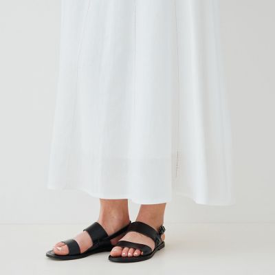 リブコンビフレンチリネン　Ａラインマキシスカート