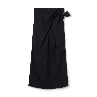 クレープウールストレッチ ラップマキシスカート | GALERIE VIE