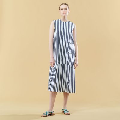 ストライプブロード プリーツワンピース | GALERIE VIE (Women