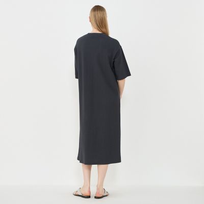 コットン クルーネックワンピース コットンシルクカノコ クルーネックワンピース | GALERIE VIE