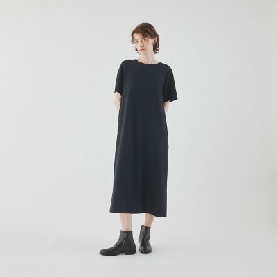 ストレッチウーステッド　ハーフスリーブワンピース