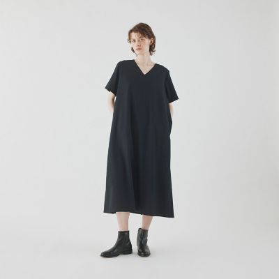 ストレッチウーステッド　ハーフスリーブワンピース