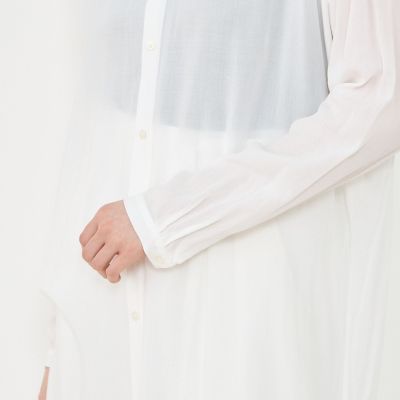 GALERIE VIE ウォッシャブルレーヨン　シャツワンピース　ホワイト ウォッシャブルレーヨン シャツワンピース | GALERIE VIE (Women