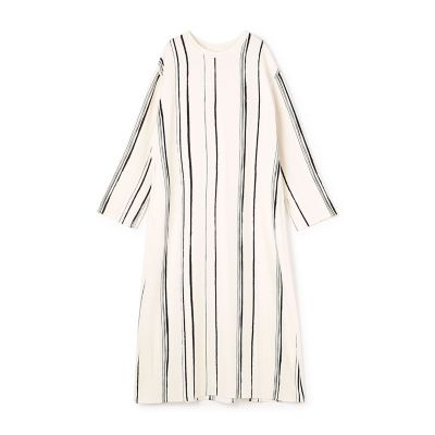 ＜GALERIE VIE (Women)＞ドローイングラインプリント　クルーネックマキシワンピース