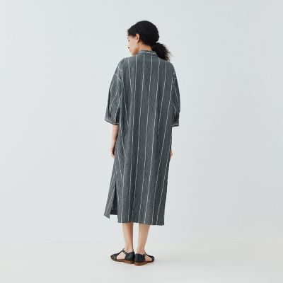 ワッシャーブロード ドロップショルダーシャツワンピース