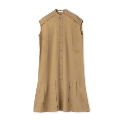 今期25夏新作未使用タグ付きギャルリーヴィーリブコンビフレンチリネンワンピース リブコンビフレンチリネン フレンチスリーブワンピース