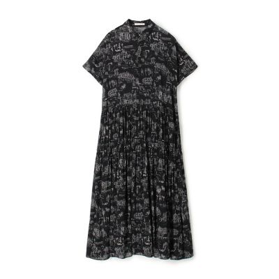 ＜GALERIE VIE (Women)＞ＬａｎｄＳｃａｐｅシルクストレッチ　ギャザーシャツドレス
