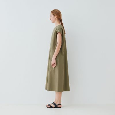 ノンマーセライズドコットン　フレンチスリーブワンピース