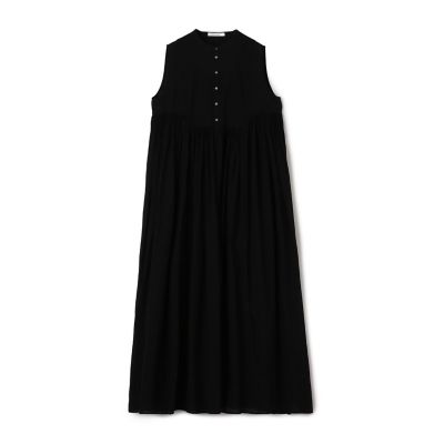 ＜GALERIE VIE (Women)＞【予約商品６月下旬以降順次お届け】インドコットン　スタンドネックギャザーワンピース