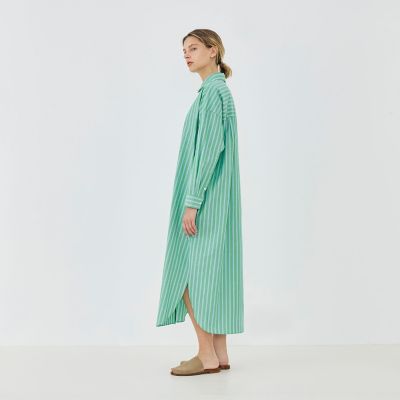 美品　ギャルリーヴィー　ロングシャツ ストライプブロード ロングシャツワンピース | GALERIE VIE (Women