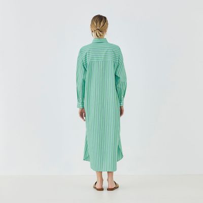 ストライプブロード ロングシャツワンピース | GALERIE VIE (Women