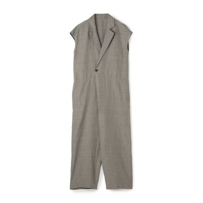 ＜GALERIE VIE (Women)＞リネンキュプラシルクコンパクト　チェスターカラーオールインワン