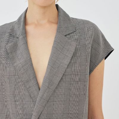 リネンキュプラシルクコンパクト チェスターカラーオールインワン