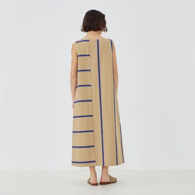 リネンコットンストライプ Aラインワンピース | GALERIE VIE (Women