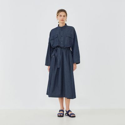 コットンダンガリー ベルテッドシャツワンピース | GALERIE VIE (Women