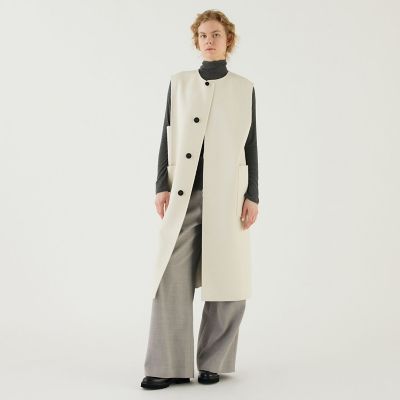 【GALERIE VIE】　ウールダブルフェイスカラーレスジレ ウールダブルフェイス カラーレスジレ | GALERIE VIE (Women