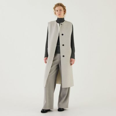 【GALERIE VIE】　ウールダブルフェイスカラーレスジレ ウールダブルフェイス カラーレスジレ | GALERIE VIE (Women