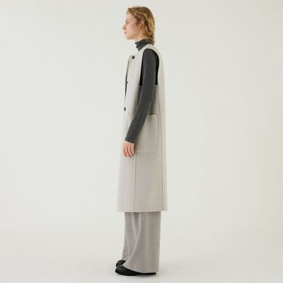 【GALERIE VIE】　ウールダブルフェイスカラーレスジレ ウールダブルフェイス カラーレスジレ | GALERIE VIE (Women