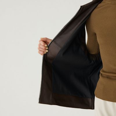 ラムレザー スリーブレスブルゾン | GALERIE VIE (Women)/ギャルリー