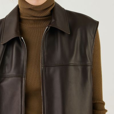 ラムレザー スリーブレスブルゾン | GALERIE VIE (Women)/ギャルリー