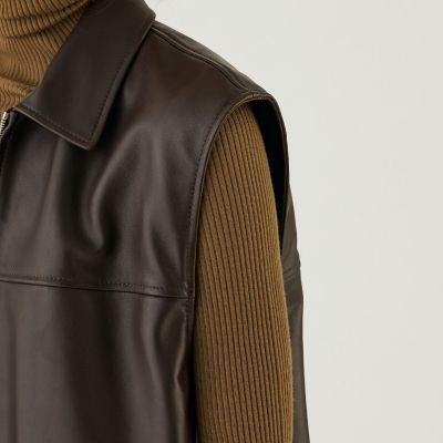 ラムレザー スリーブレスブルゾン | GALERIE VIE (Women)/ギャルリー