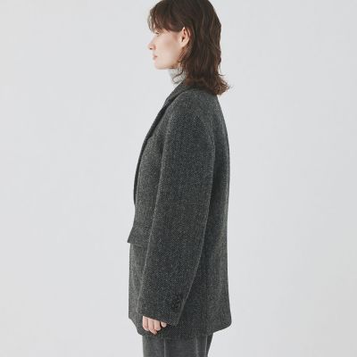 ヘリンボーンツイード　ジャケットコート