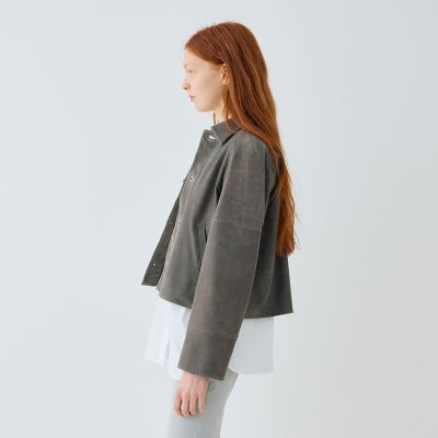 ビンテージラムレザー サドルスリーブブルゾン | GALERIE VIE (Women
