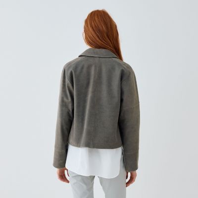 ビンテージラムレザー サドルスリーブブルゾン | GALERIE VIE (Women