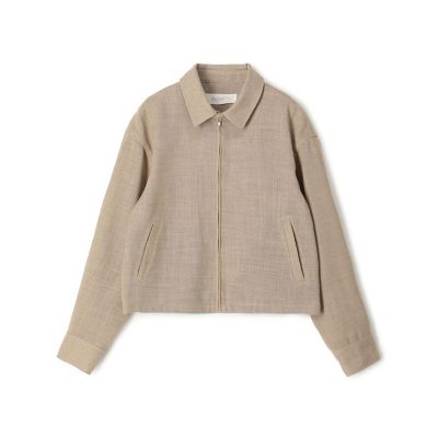 ＜GALERIE VIE (Women)＞リネンテクスチャー　ジップアップジャケット