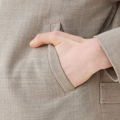 リネンテクスチャー　ジップアップジャケット