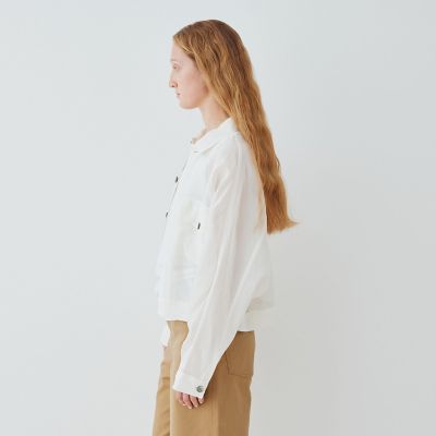 25.6月販売　ギャルリーヴィー　コットンボイルワッシャー 2タックジャケット コットンボイルワッシャー 2タックジャケット | GALERIE VIE